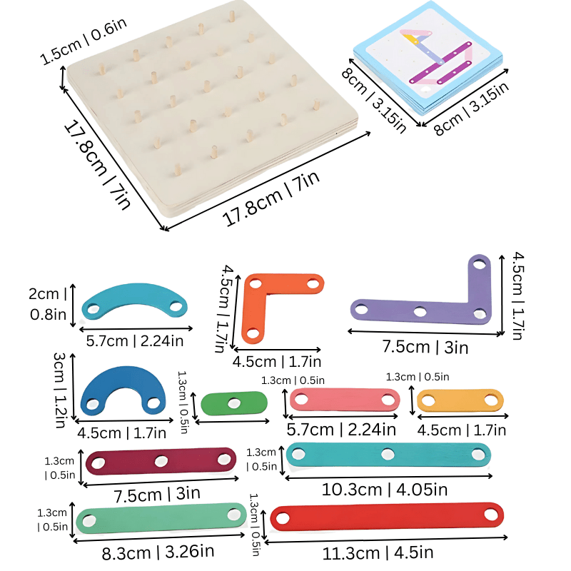 BloesemBord Montessori Mozaïek Puzzel - Houten Bouwbord - KidsKorner