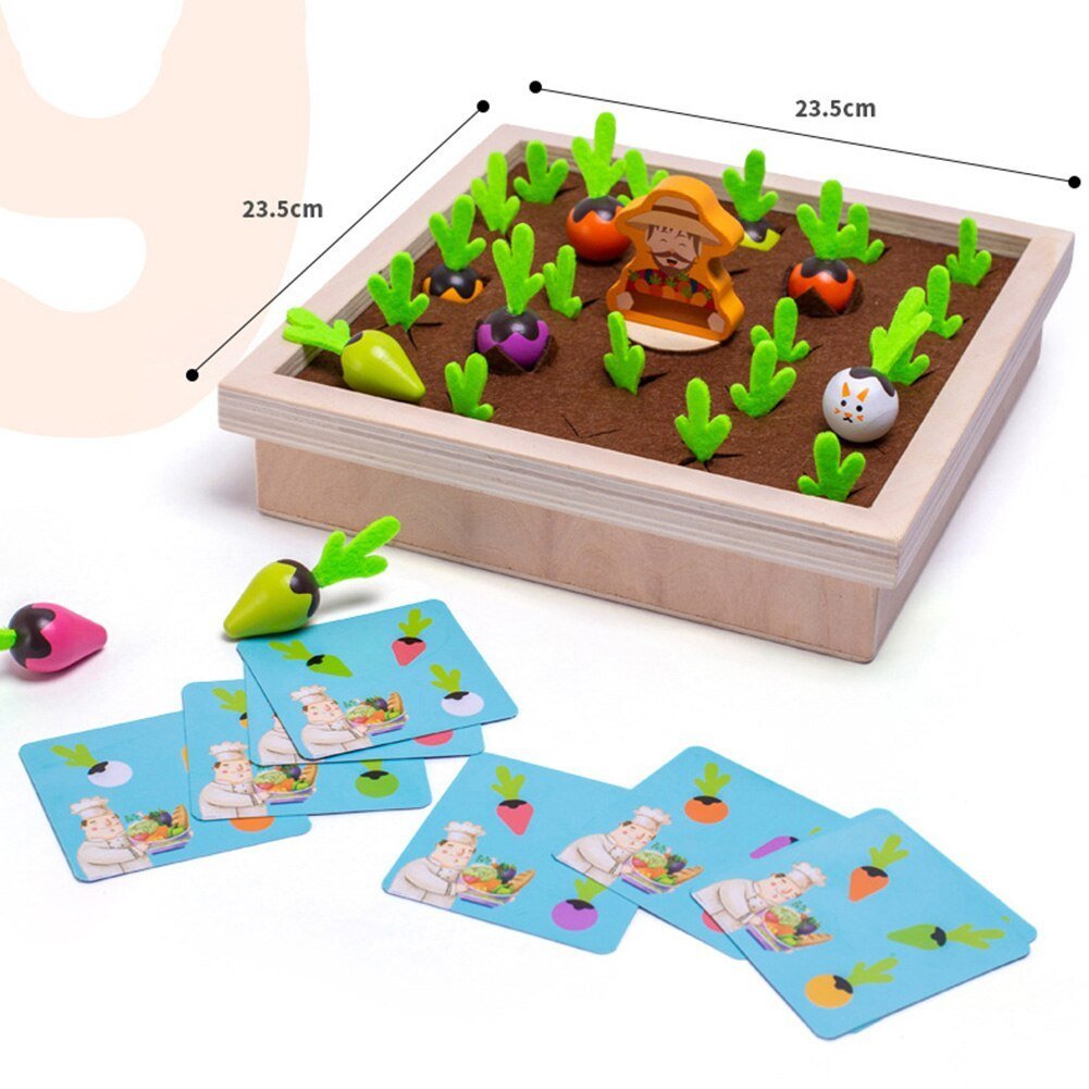 Moestunia Montessori Wortelspel - Houten Sorteerpuzzel - KidsKorner