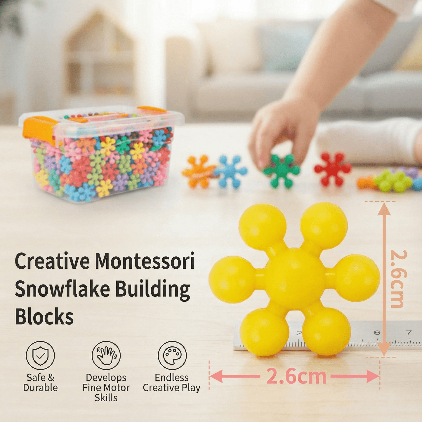 Montessori Sneeuwvlok Bouwblokken – Creatief Constructiespeelgoed - KidsKorner