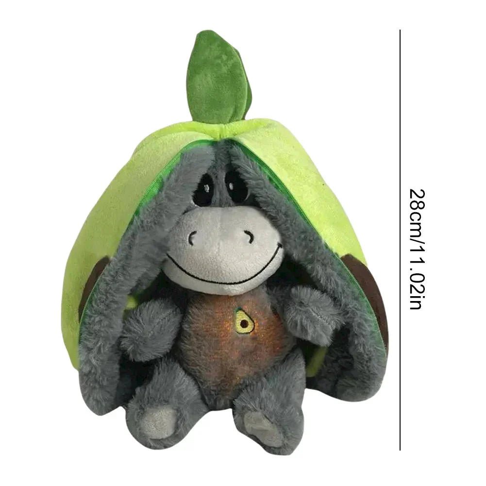 Aardbei Ezel Knuffel 30 Cm | Ademhalingsknuffel Met Zacht Nachtlicht Voor Baby En Peuter - KidsKorner
