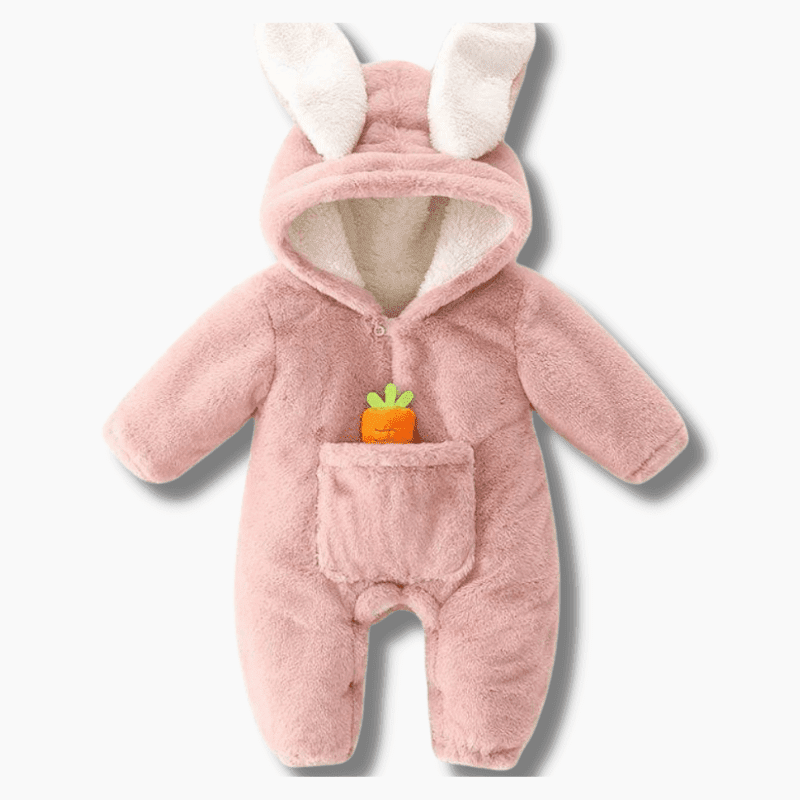 Baby Konijnen Romper Met Capuchon En Wortel Detail - KidsKorner