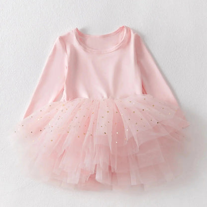 Baby Meisjes Tutu Jurk Roze – Tule Jurkje Met Sterretjes - KidsKorner