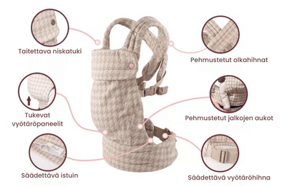 Babydraagzak Ergonomisch | Ademend Katoen Verstelbaar Buik Rug Vooruit 0 - 2 Jaar - KidsKorner