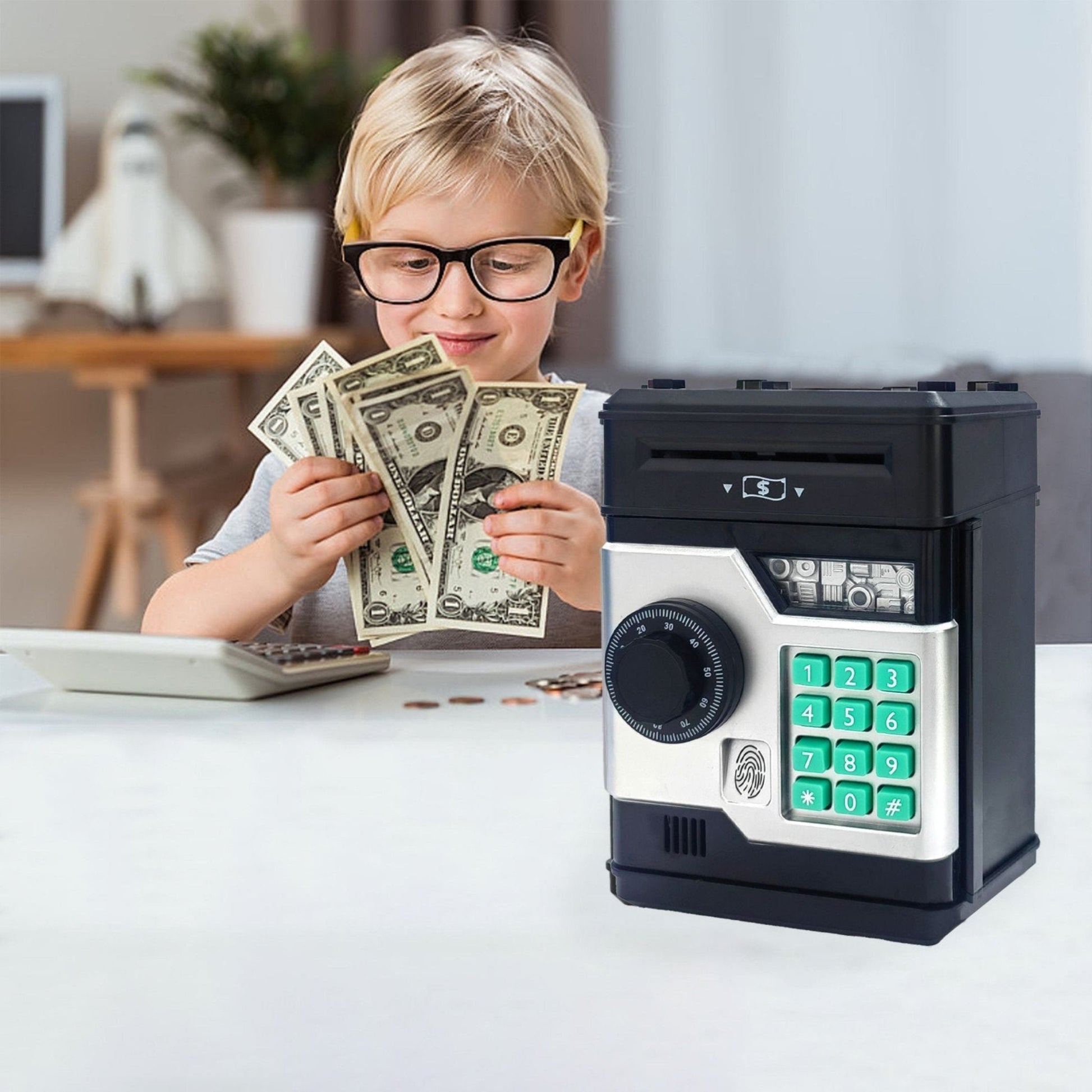 Elektronische Spaarpot Met Code En Vingerafdruk – Automatische Biljetinvoer 3 - 13 Jaar - KidsKorner