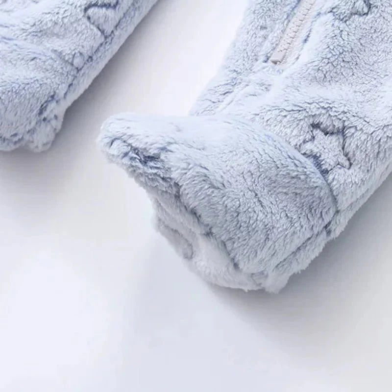 Flanellen Baby Boxpak Met Capuchon En Rits - KidsKorner