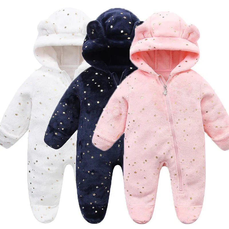 Flanellen Baby Boxpak Met Capuchon En Rits - KidsKorner