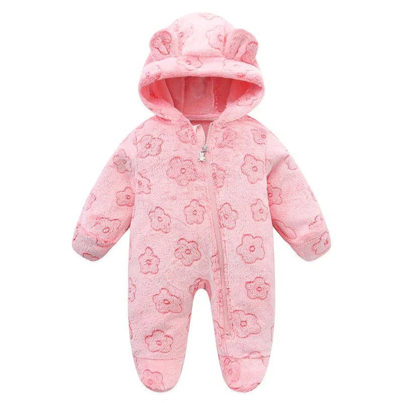 Flanellen Baby Boxpak Met Capuchon En Rits - KidsKorner