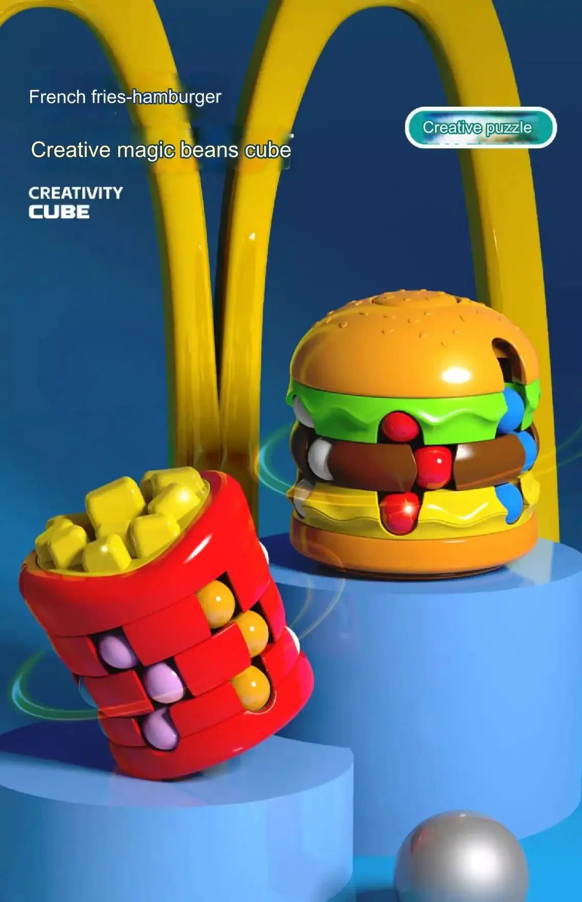 Hamburger En Friet Draaispeelgoed Voor Peuters | Afgeronde Randen En BPA - Vrij Plastic | 1 Tot 3 Jaar - KidsKorner
