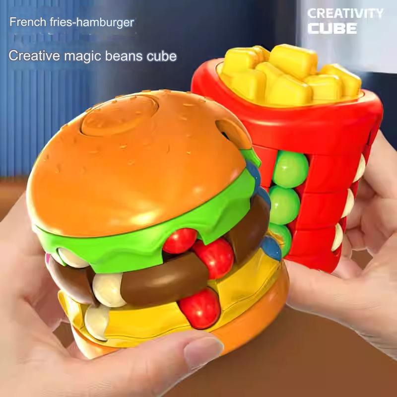 Hamburger En Friet Draaispeelgoed Voor Peuters | Afgeronde Randen En BPA - Vrij Plastic | 1 Tot 3 Jaar - KidsKorner