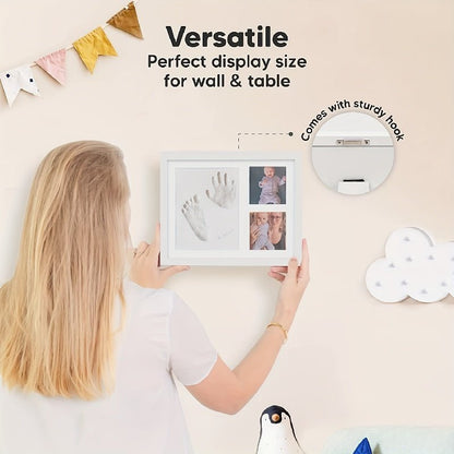 Hand - En Voetafdruk Kit Baby – Houten Fotolijst Met Niet - Giftige Klei Voor Peuter - KidsKorner