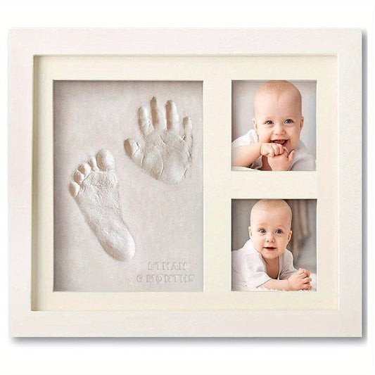 Hand - En Voetafdruk Kit Baby – Houten Fotolijst Met Niet - Giftige Klei Voor Peuter - KidsKorner