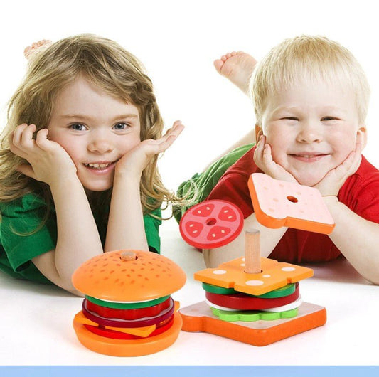 Houten Montessori Stapelsandwich Speelset Voor Kinderen - KidsKorner