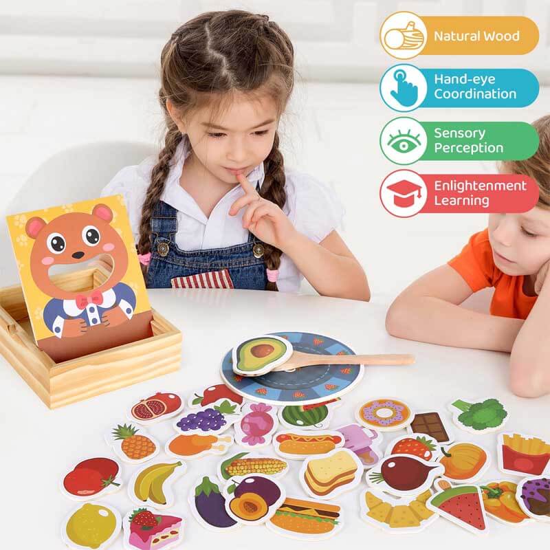 Houten Montessori Voerspel – Speelgoed Eten Voor Peuters - KidsKorner