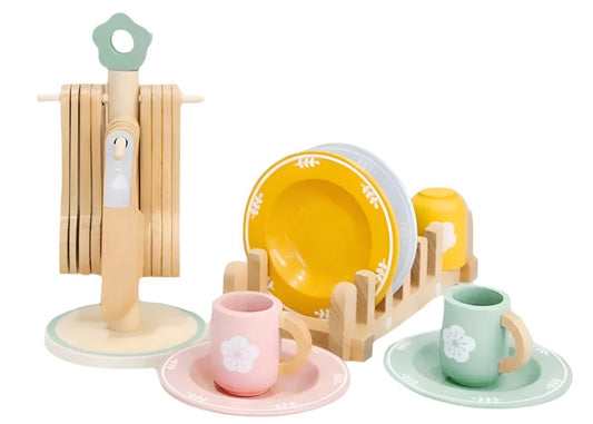 Houten Speelkeuken Accessoires Set 22 - Delig Speelservies Voor Kinderen - KidsKorner