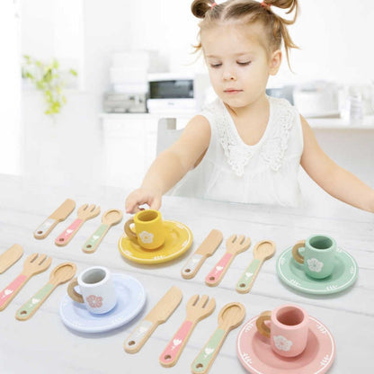 Houten Speelkeuken Accessoires Set 22 - Delig Speelservies Voor Kinderen - KidsKorner