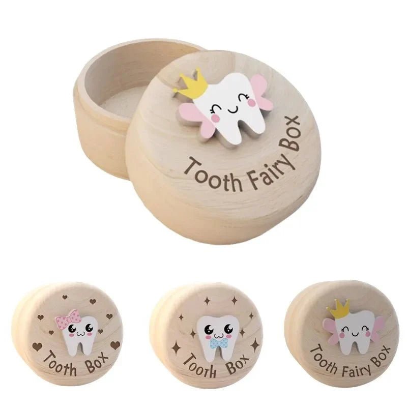 Houten Tandendoosje Voor Melktandjes Met Tandenfee Design - KidsKorner