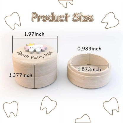 Houten Tandendoosje Voor Melktandjes Met Tandenfee Design - KidsKorner