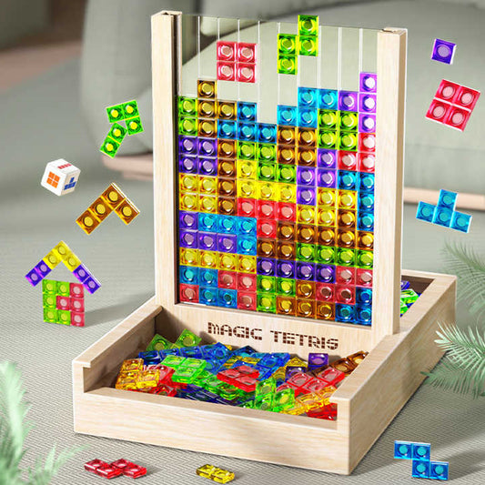 Houten Tetris Puzzel - Educatief Denkspel - KidsKorner