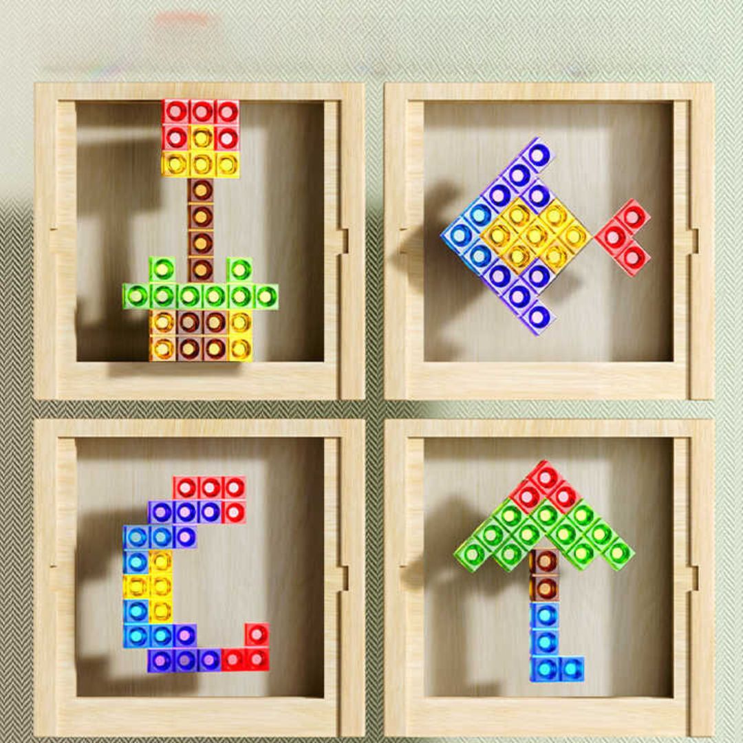 Houten Tetris Puzzel - Educatief Denkspel - KidsKorner
