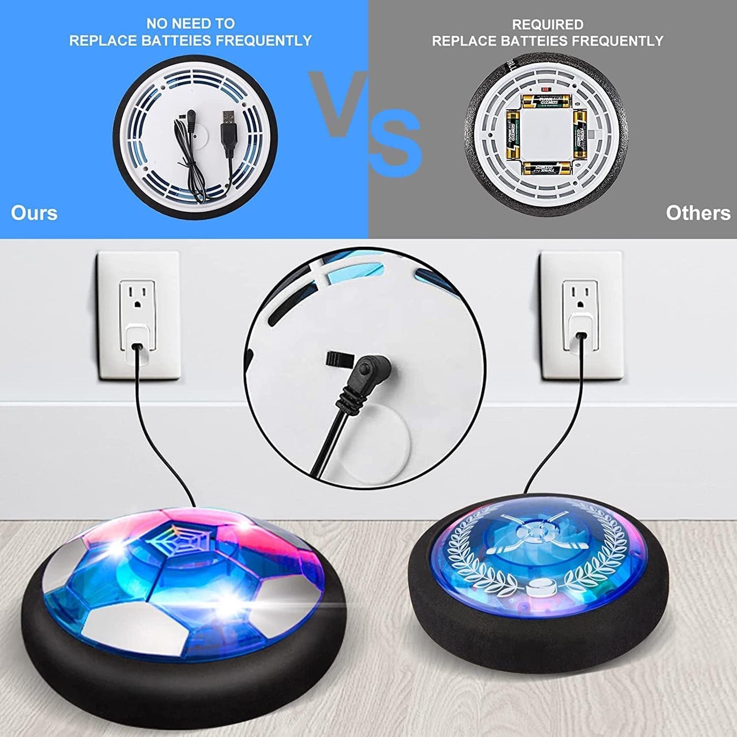 Hover Hockey Set Met LED - Zwevende Puck - 3 Tot 10 Jaar - KidsKorner
