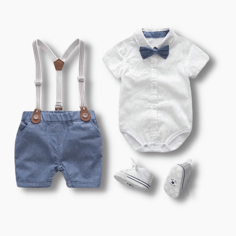 Jongens Nette Kleding Set Met Strikje En Bretels - KidsKorner