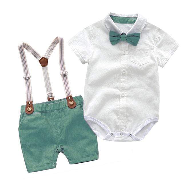 Jongens Nette Kleding Set Met Strikje En Bretels - KidsKorner