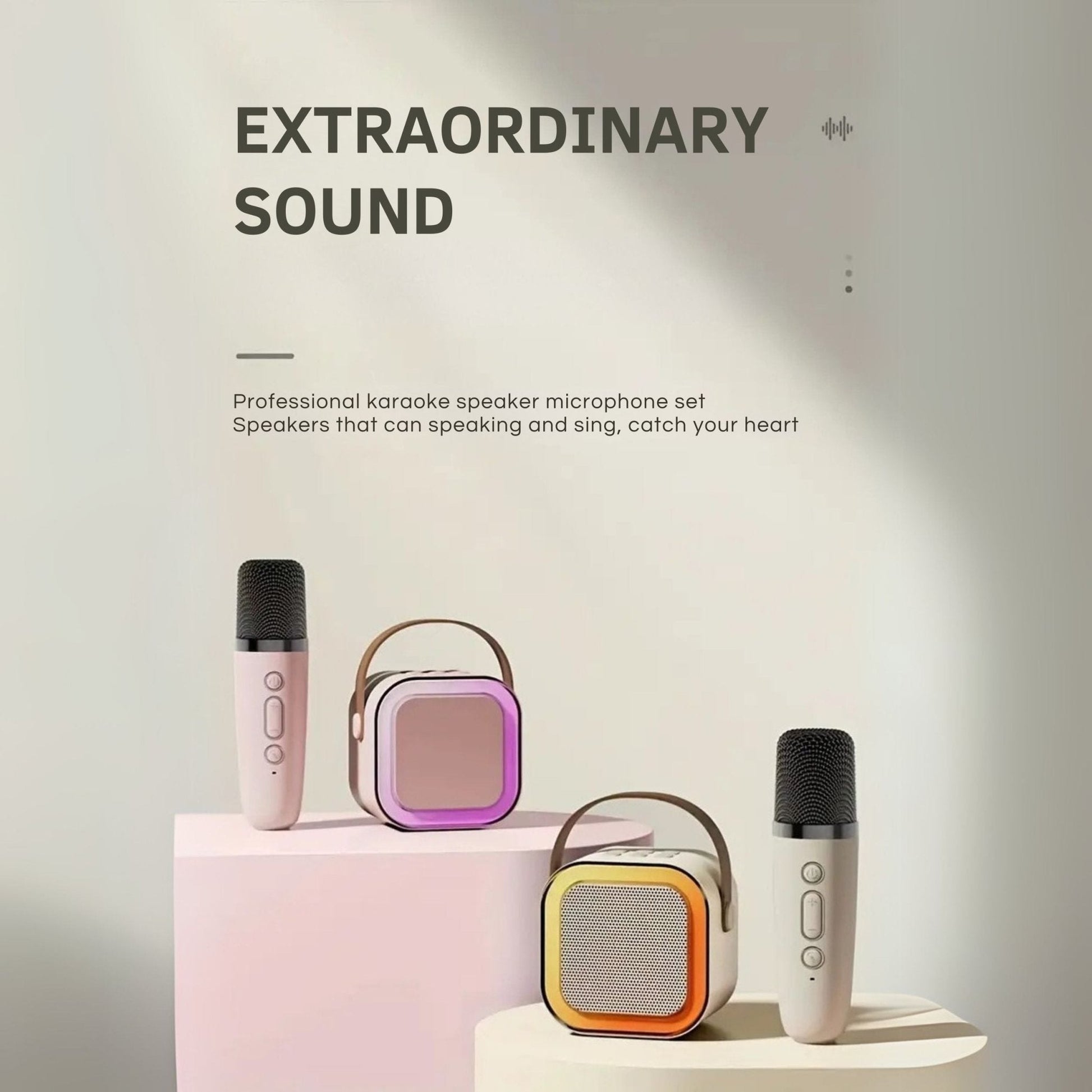 Karaoke Set Voor Kinderen | Draadloze Bluetooth Speaker Met Led Lichten En Microfoon - KidsKorner