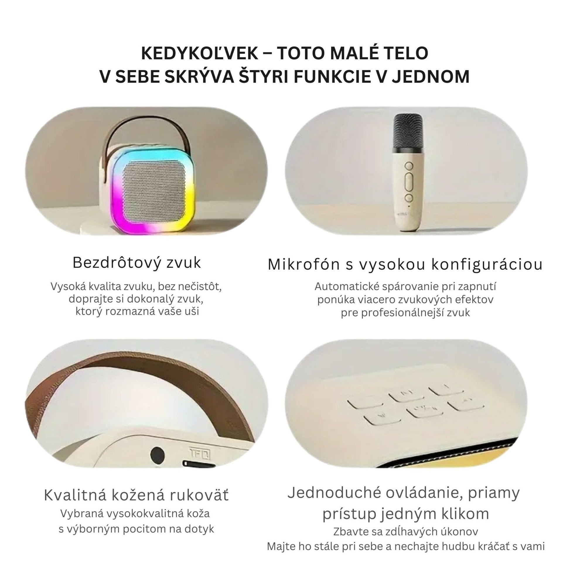 Karaoke Set Voor Kinderen | Draadloze Bluetooth Speaker Met Led Lichten En Microfoon - KidsKorner
