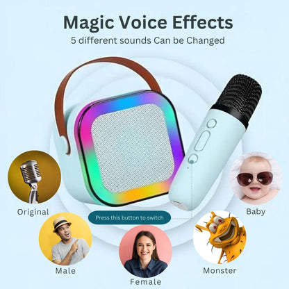 Karaoke Set Voor Kinderen | Draadloze Bluetooth Speaker Met Led Lichten En Microfoon - KidsKorner