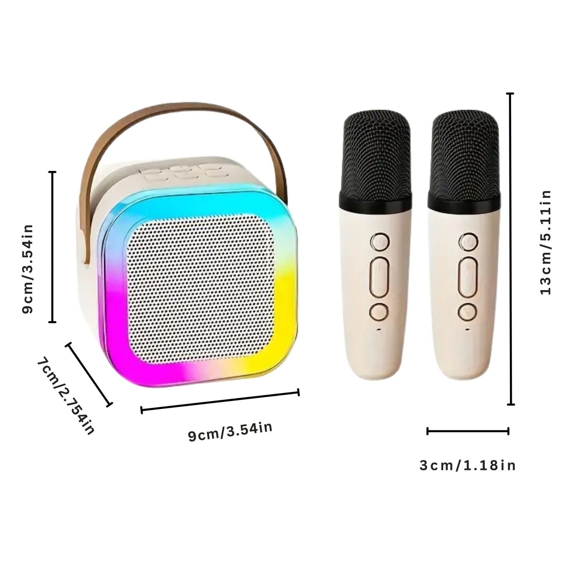 Karaoke Set Voor Kinderen | Draadloze Bluetooth Speaker Met Led Lichten En Microfoon - KidsKorner