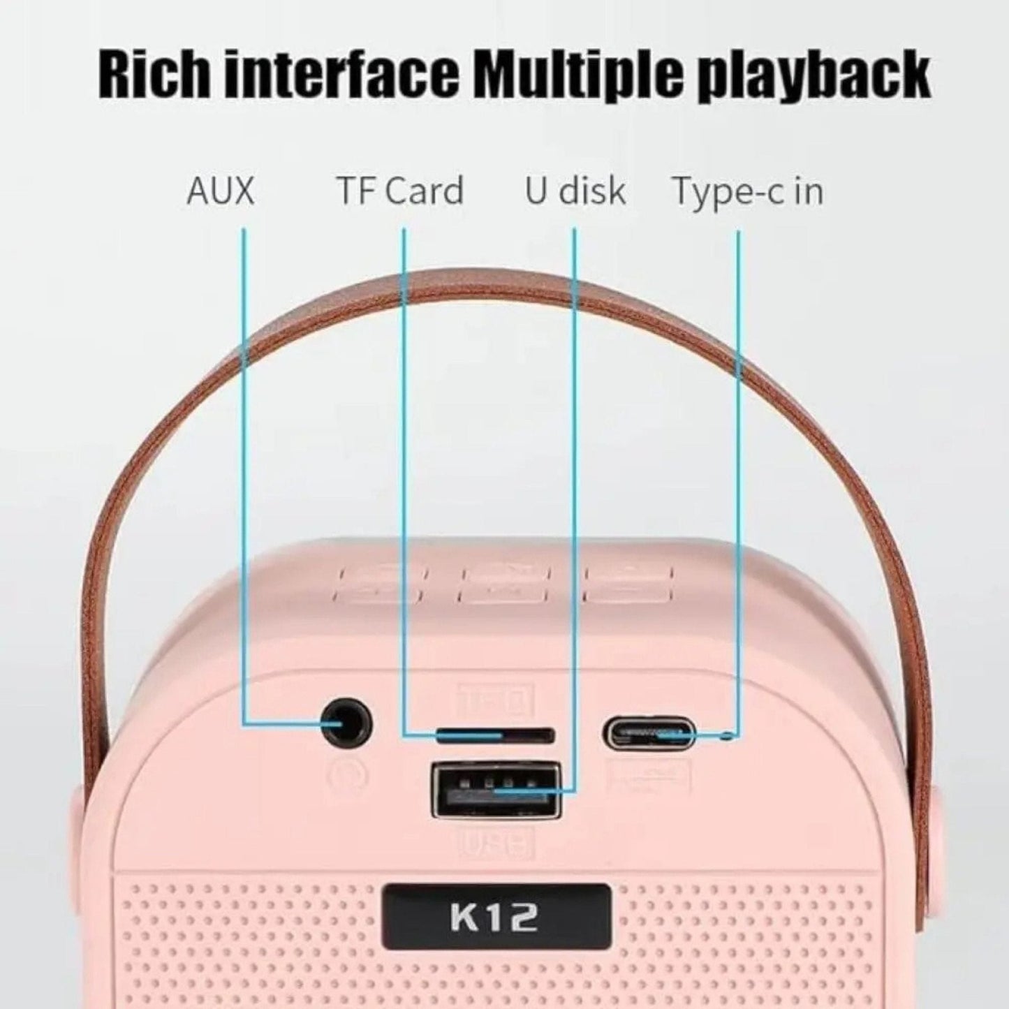 Karaoke Set Voor Kinderen | Draadloze Bluetooth Speaker Met Led Lichten En Microfoon - KidsKorner