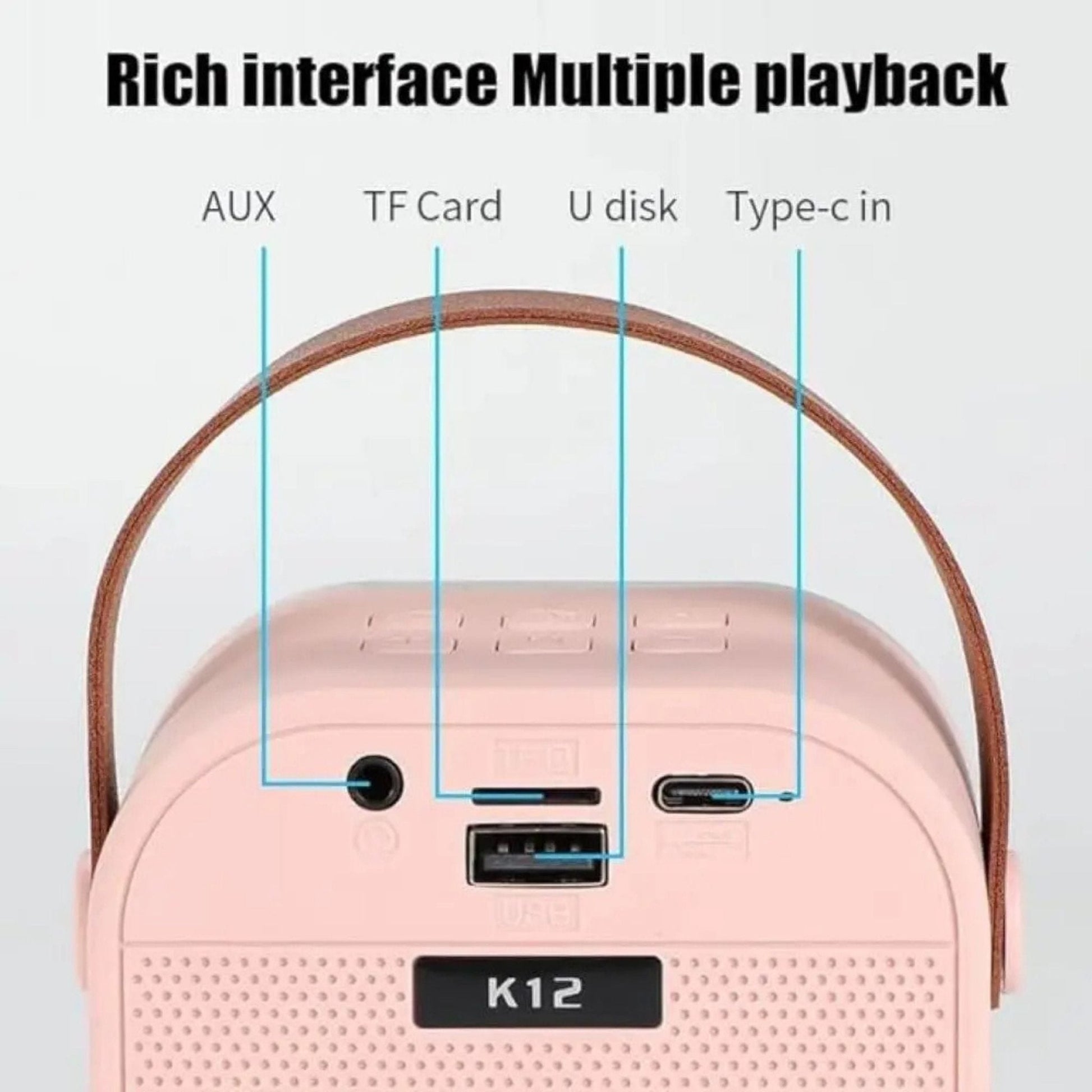 Karaoke Set Voor Kinderen | Draadloze Bluetooth Speaker Met Led Lichten En Microfoon - KidsKorner