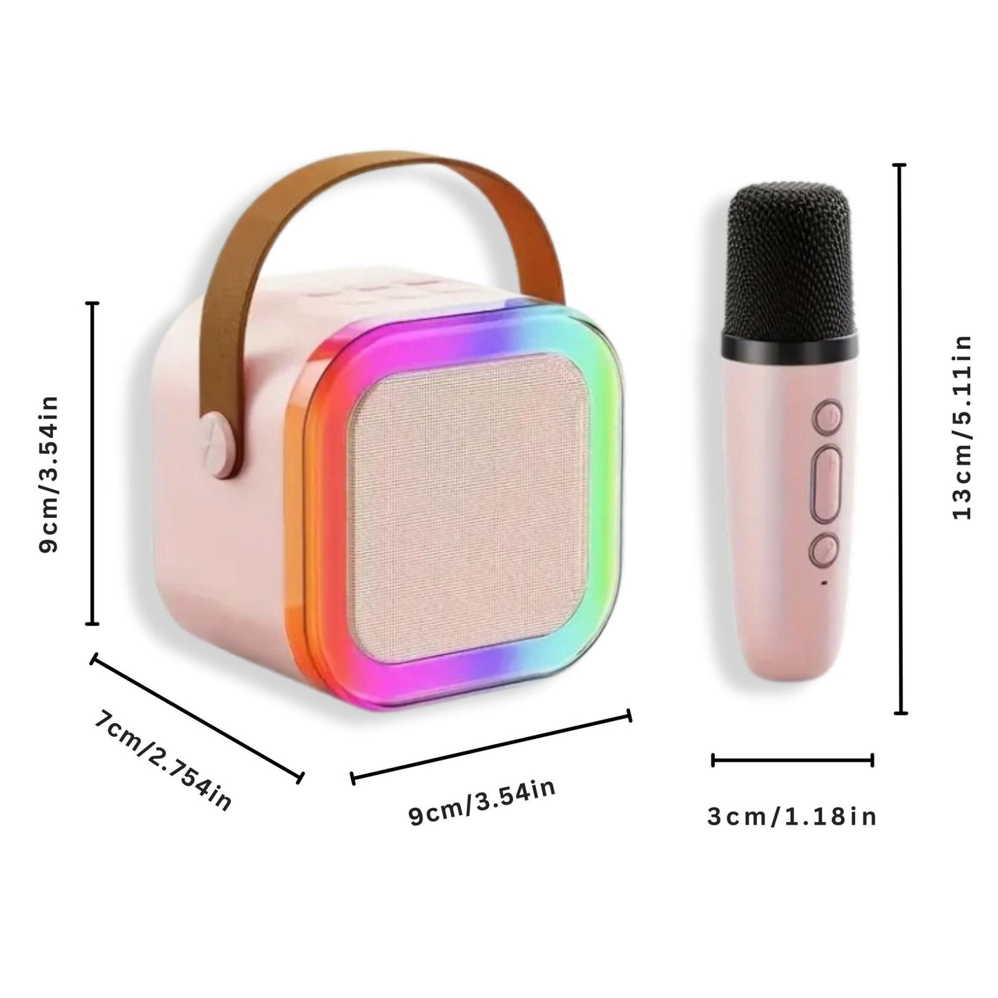 Karaoke Set Voor Kinderen | Draadloze Bluetooth Speaker Met Led Lichten En Microfoon - KidsKorner