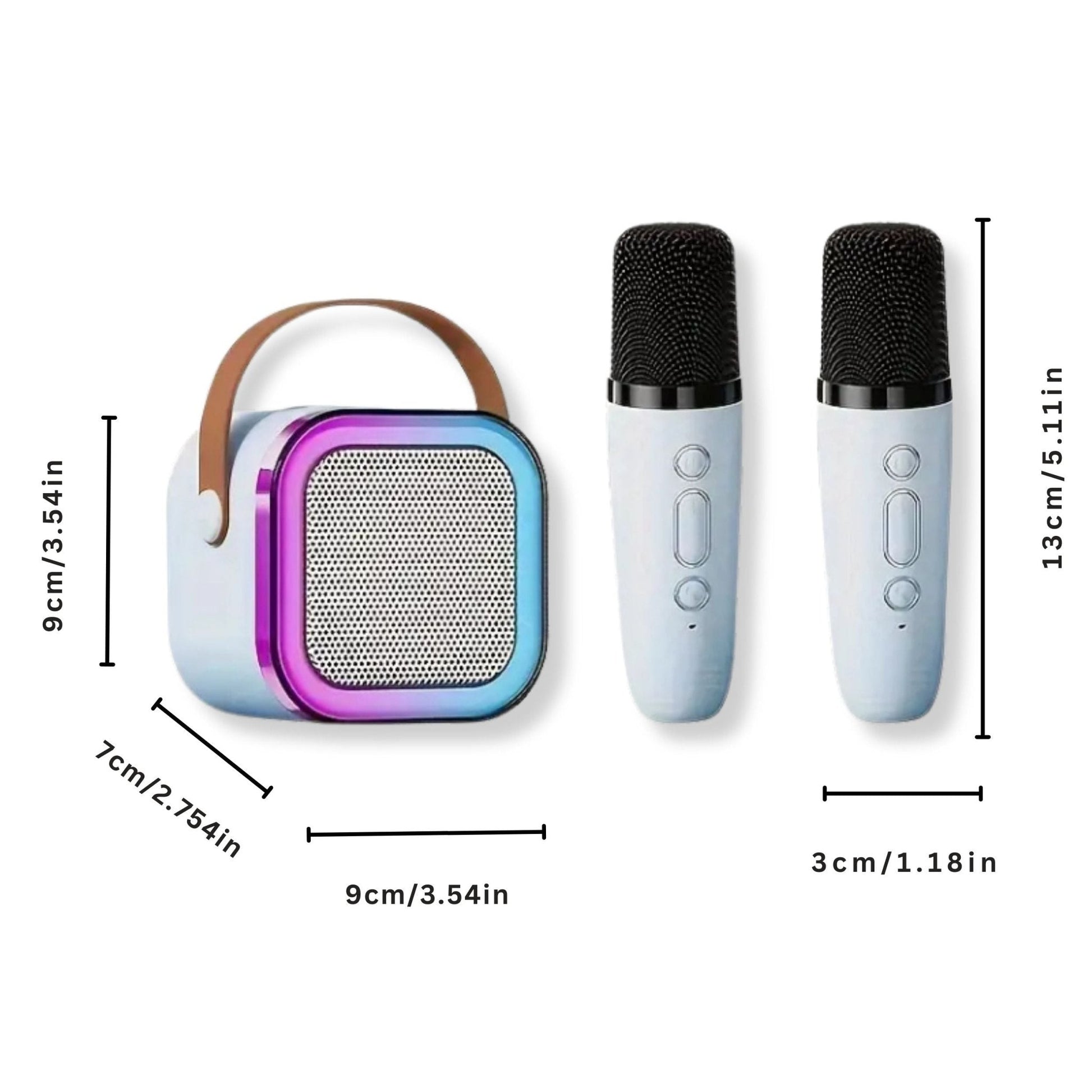 Karaoke Set Voor Kinderen | Draadloze Bluetooth Speaker Met Led Lichten En Microfoon - KidsKorner