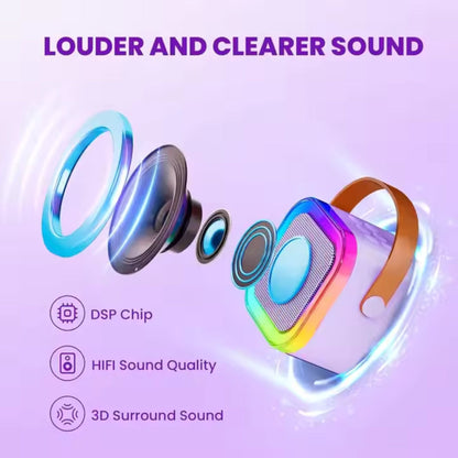 Karaoke Set Voor Kinderen | Draadloze Bluetooth Speaker Met Led Lichten En Microfoon - KidsKorner