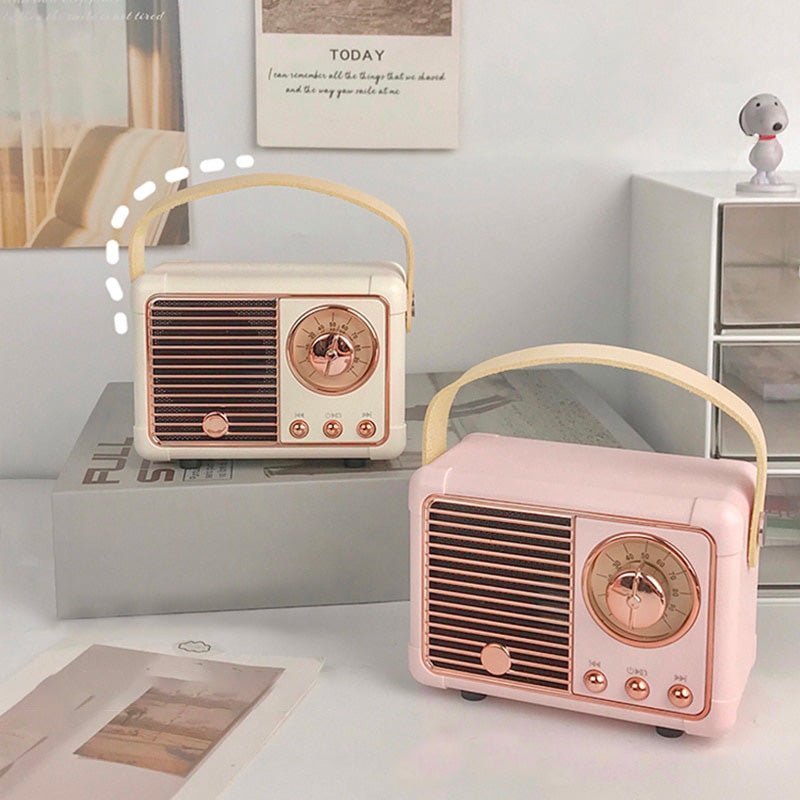 Kinder Bluetooth Speaker – Handsfree Vintage Mini Radio Met 3W Geluid - KidsKorner