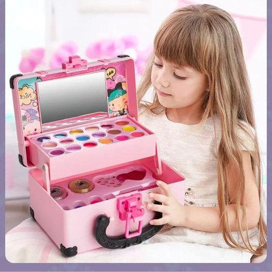 Kinder Make - Up Koffer Met Spiegel – Speel Make - Up Set Voor Meiden - KidsKorner