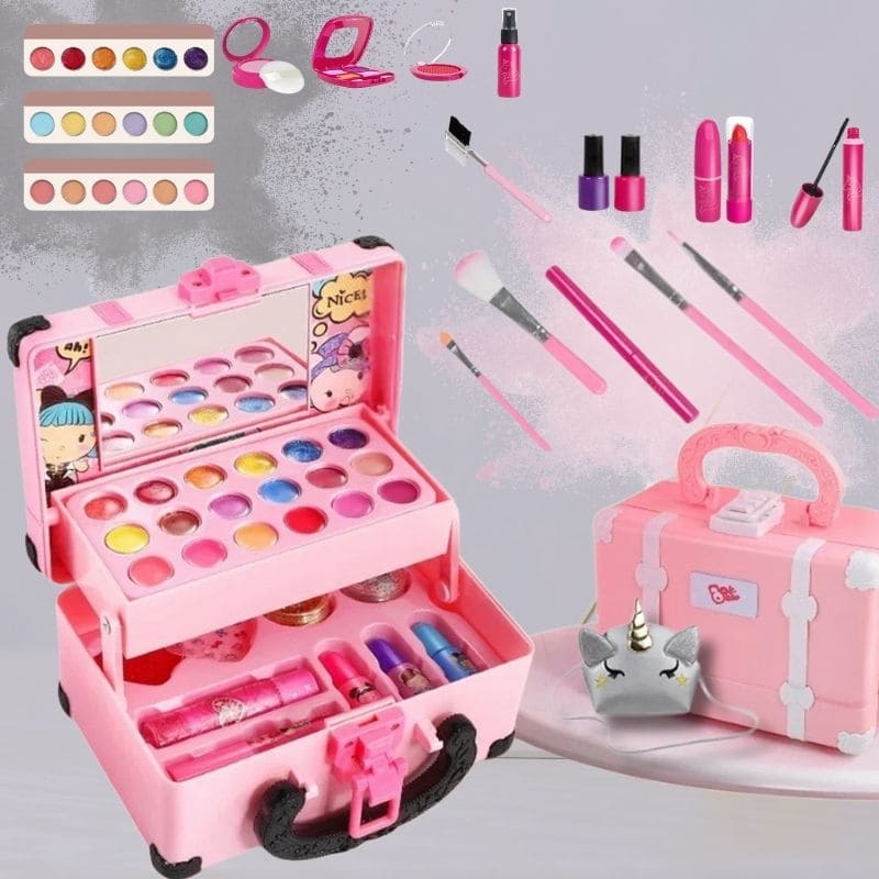 Kinder Make - Up Koffer Met Spiegel – Speel Make - Up Set Voor Meiden - KidsKorner
