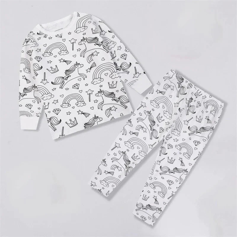Kleur Je Eigen Kinderpyjama Set 2 - Delig - KidsKorner