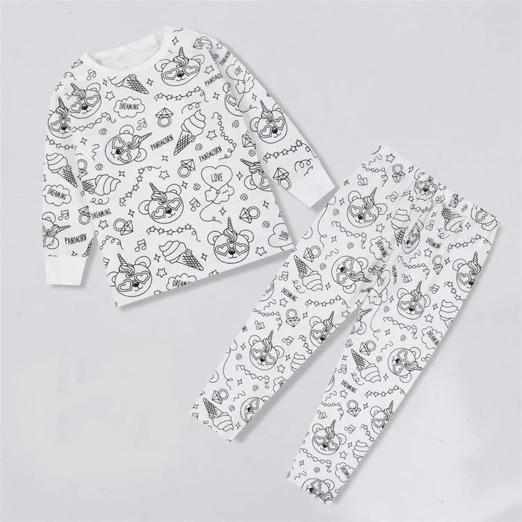 Kleur Je Eigen Kinderpyjama Set 2 - Delig - KidsKorner