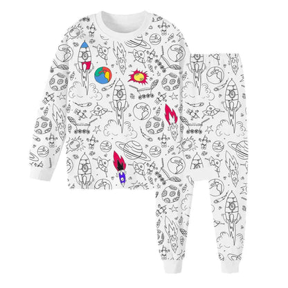 Kleur Je Eigen Kinderpyjama Set 2 - Delig - KidsKorner