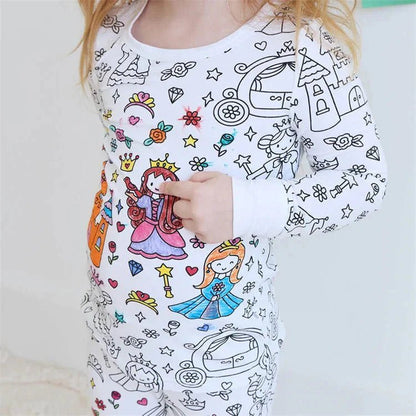 Kleur Je Eigen Kinderpyjama Set 2 - Delig - KidsKorner