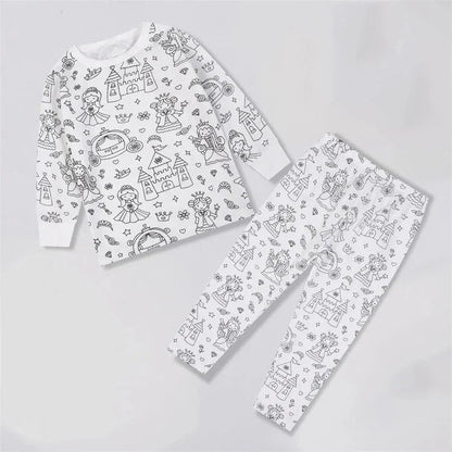 Kleur Je Eigen Kinderpyjama Set 2 - Delig - KidsKorner