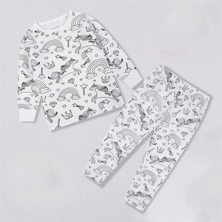 Kleur Je Eigen Kinderpyjama Set 2 - Delig - KidsKorner