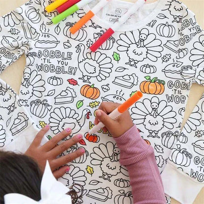 Kleur Je Eigen Kinderpyjama Set 2 - Delig - KidsKorner