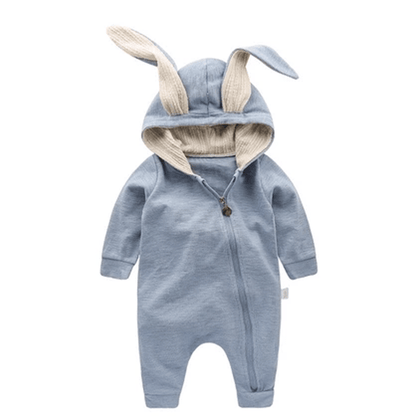 Konijnenoren Baby Romper Met Capuchon En Rits - KidsKorner