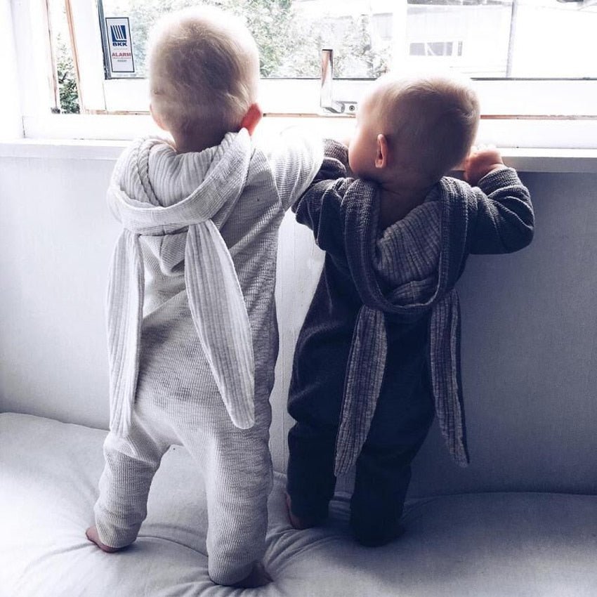 Konijnenoren Baby Romper Met Capuchon En Rits - KidsKorner