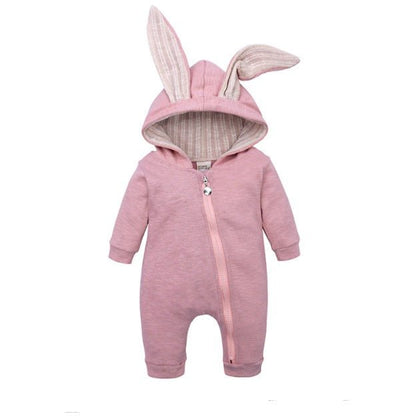 Konijnenoren Baby Romper Met Capuchon En Rits - KidsKorner