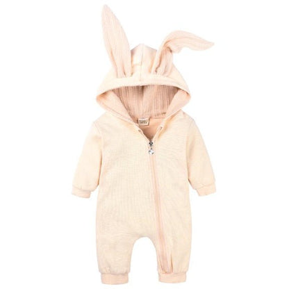 Konijnenoren Baby Romper Met Capuchon En Rits - KidsKorner