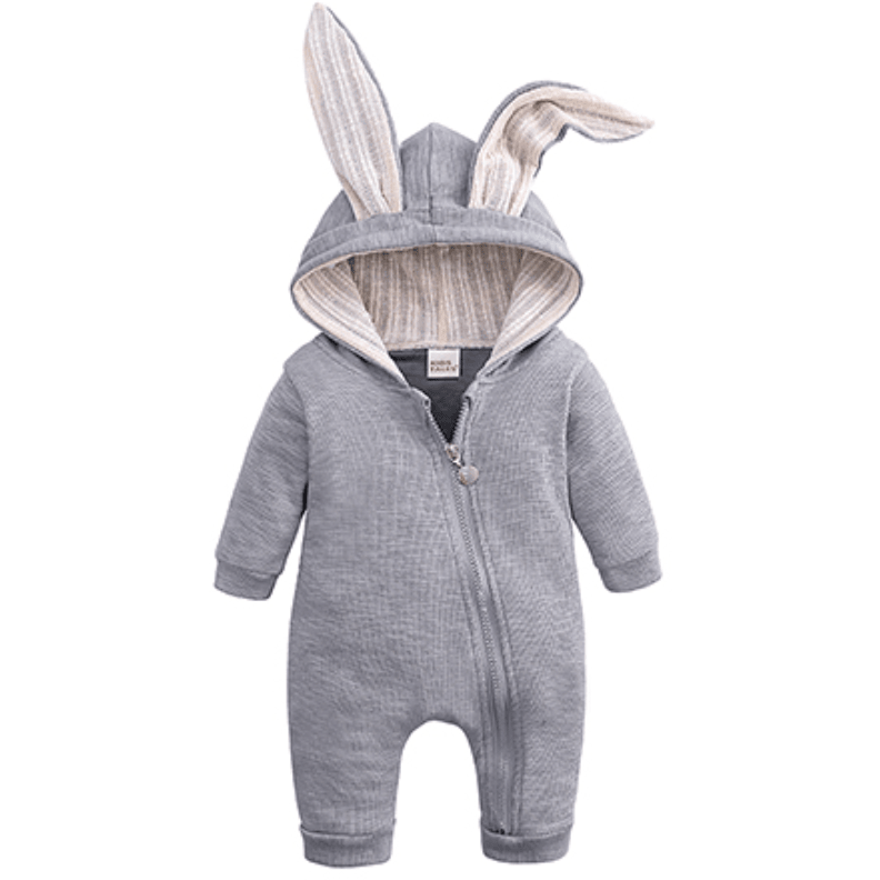 Konijnenoren Baby Romper Met Capuchon En Rits - KidsKorner